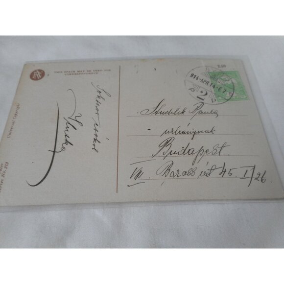 Vintage Postcard woman 1914 posted w/ stamp pretty lady Happiness - Picture 2 of 3